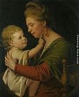 William Canvas Paintings - Portrait of Jane Darwin and her son William Brown Darwin